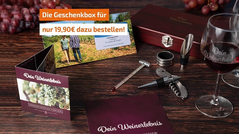 Geschenkbox für Weinerlebnisse - Inhalt der Box wird vorgestellt