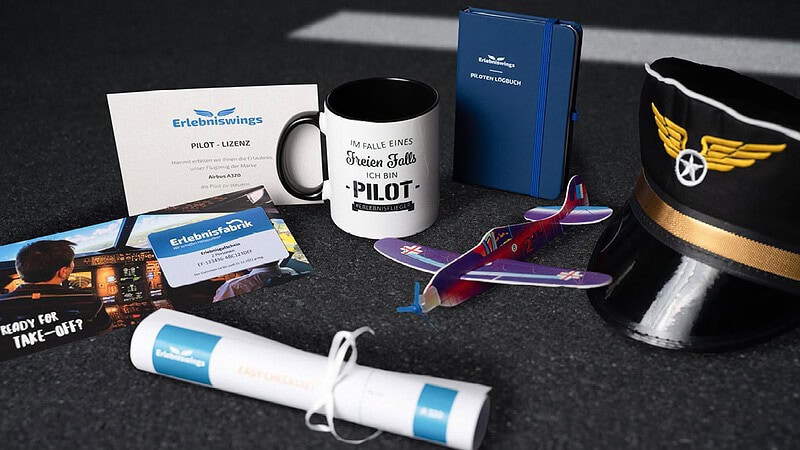 Inhalt für Geschenkbox Flugsimulator