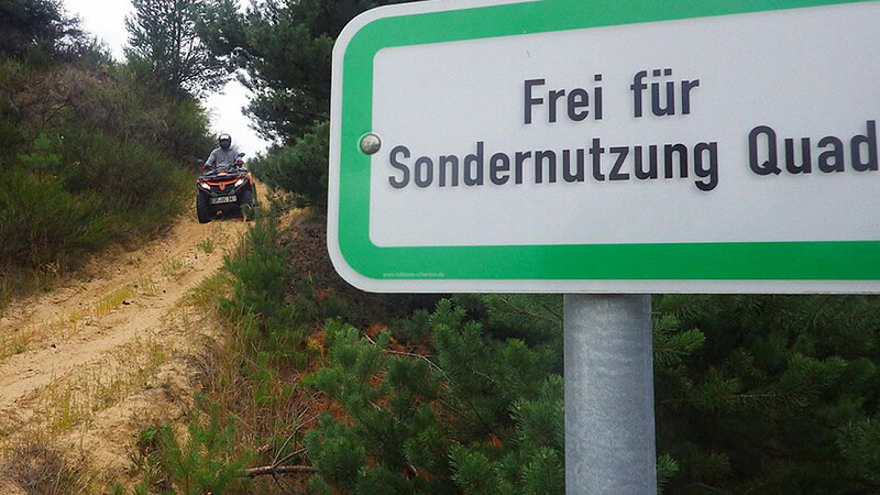 Quad Schild Sondernutzung