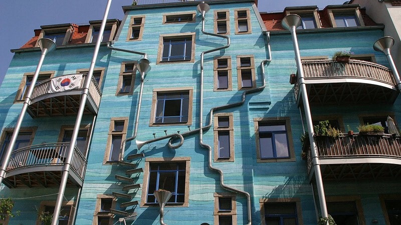 Hunterwasserhaus in Dresden - Rundgang durch die Dresdner Neustadt