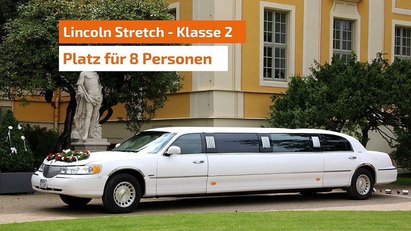 weiße Stretchlimousine in Dresden