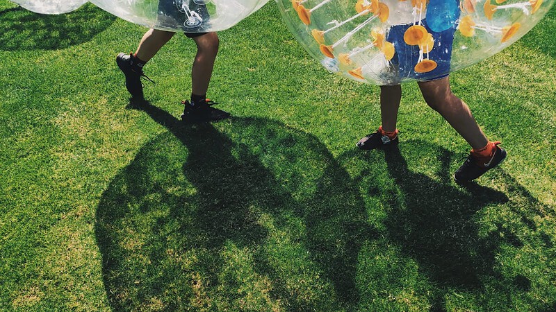 Bubble Fußball Spiel im Freien