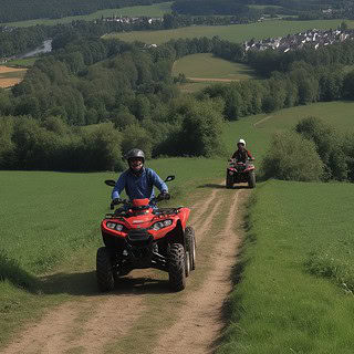 Zwei Fahrer auf Bergigem Feldweg