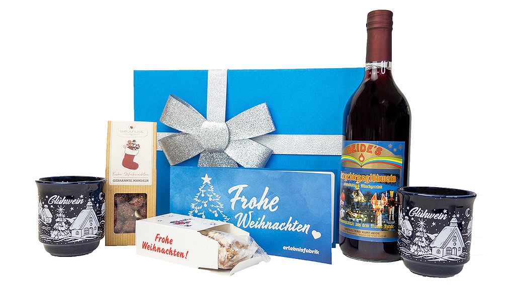 Geschenkbox mit Inhalt zu Weihnachten der Erlebnisfabrik